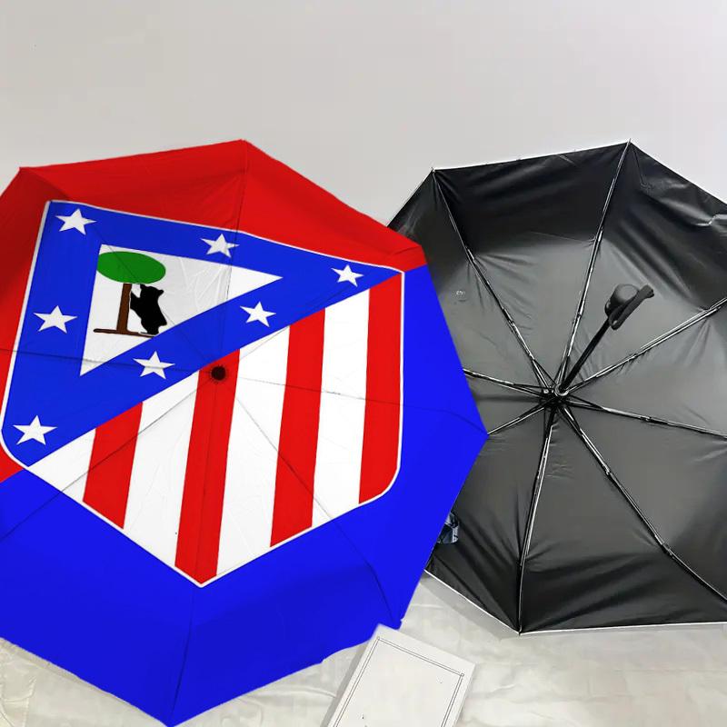 1PC Atletico Madrid Umbrella-8-Rib Reinforced, Automatic Open, Lightweight & Durable, Cute Fashion Accessory for Outdoor-Y0363