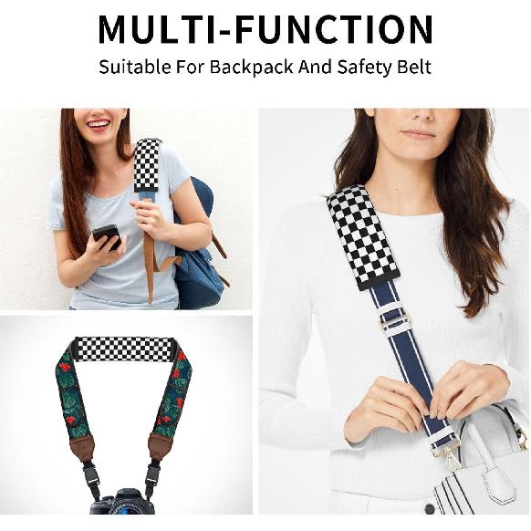 Black White Checkered Print Seatbelt Pads Fits Cars Trucks SUV Sedans Air Permeability Car Seatbelt Strap Cover, Racing Pattern Auto Interior
