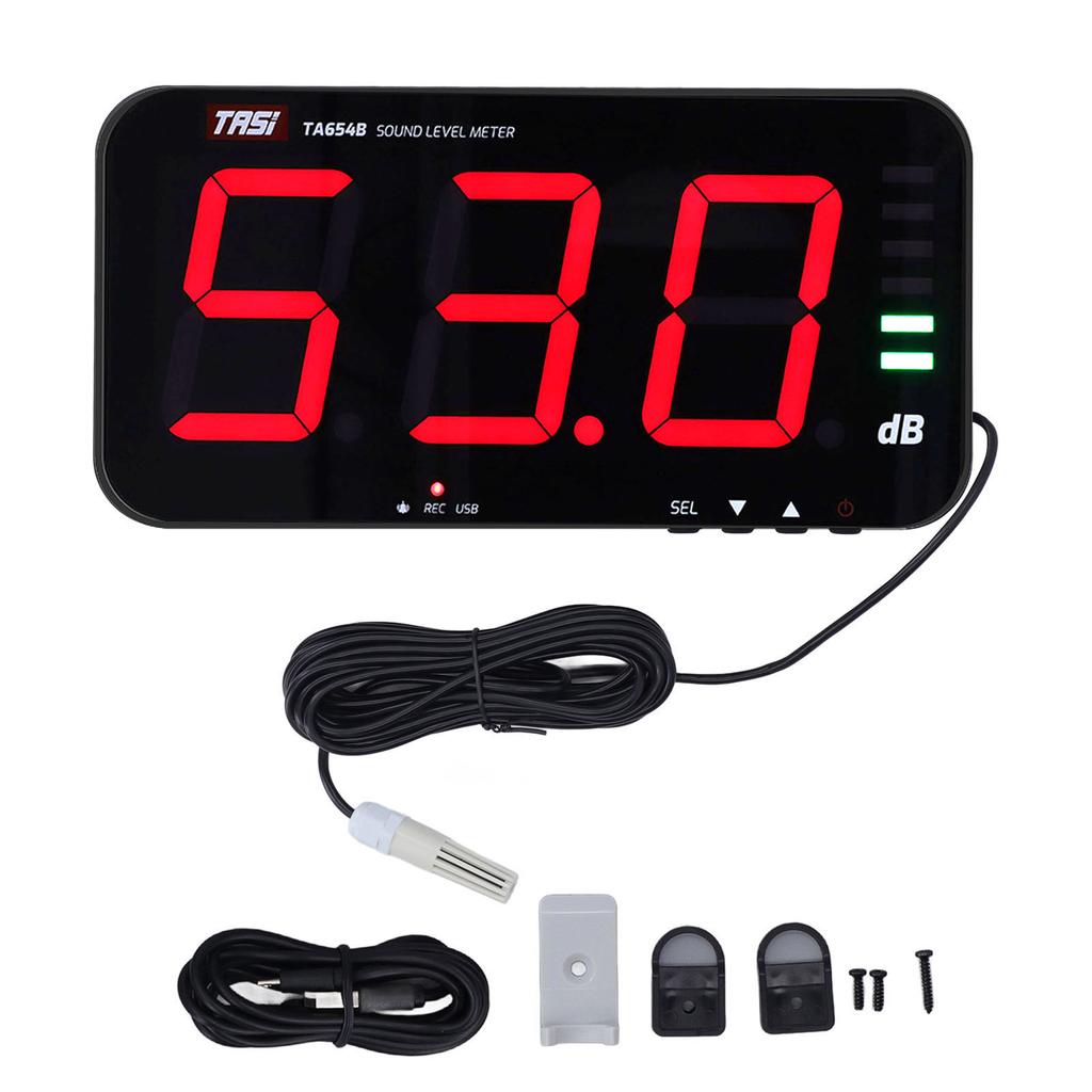 13in Screen Sound Level Meter Wall Hanging Digital Decibel Reader Environmental Noise Alarm TA654B Sound Level Alarm