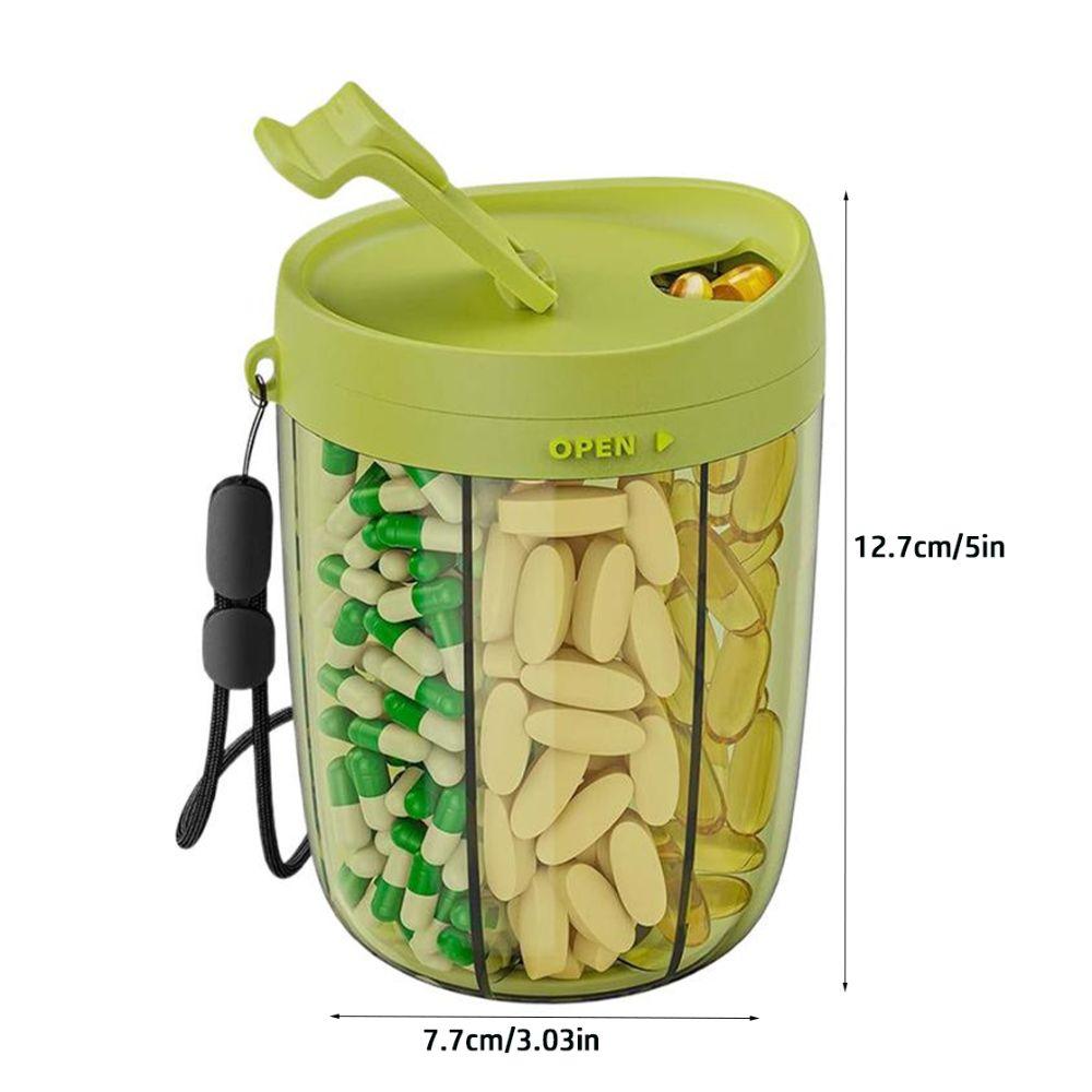 Transparent Pill Storage Containers Sealing 6 Grids Pill Dispenser Bottle Moisture-proof Pill Large Organizer for Home Office