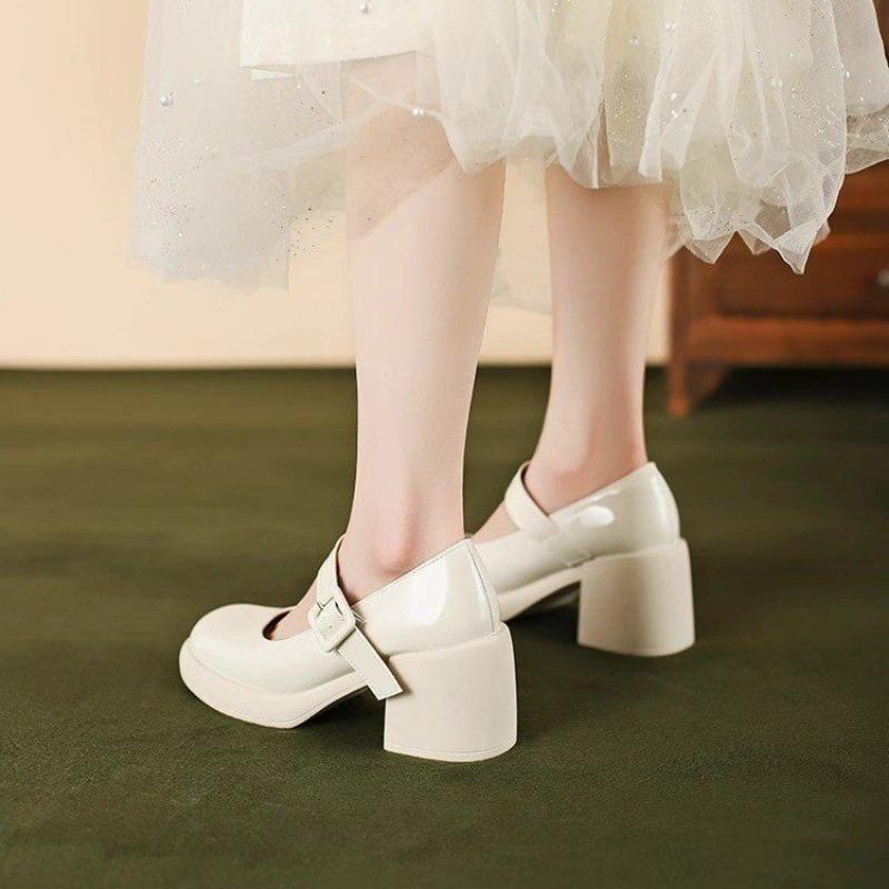 New Fashion Women Mid Heel Pumps 2024 New Women Shoes Classic Black Thick Heel High Heels Shoes for Work Ladies Shoes