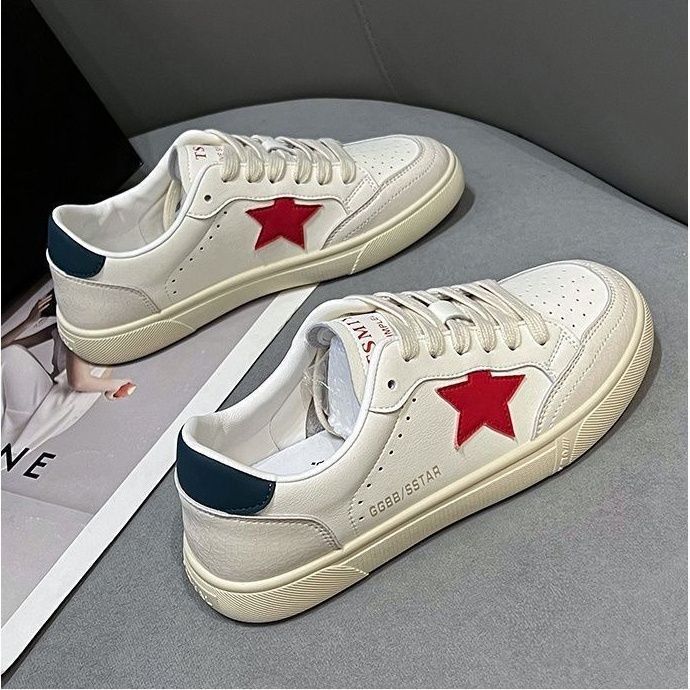 

Маленькие белые туфли на мягкой подошве женские новые осенние повседневные студенческие кеды на плоской подошве универсальные 37 красный