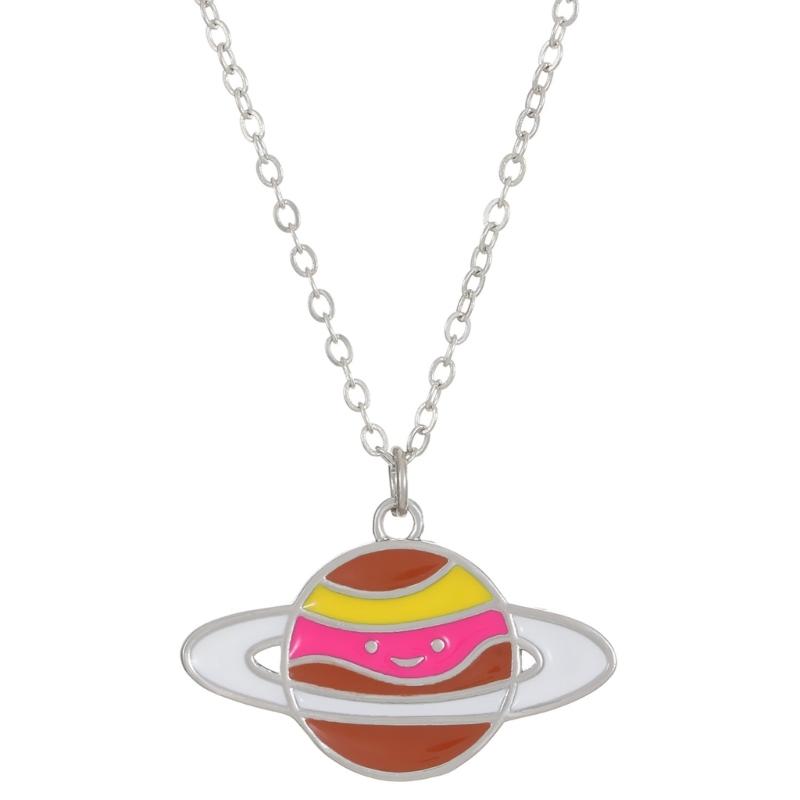 Hip Hop Style Collarbone Chain Planet Pendant Necklace Fashionable and Trendy Neckchain Jewelry Neck Chain Accessories