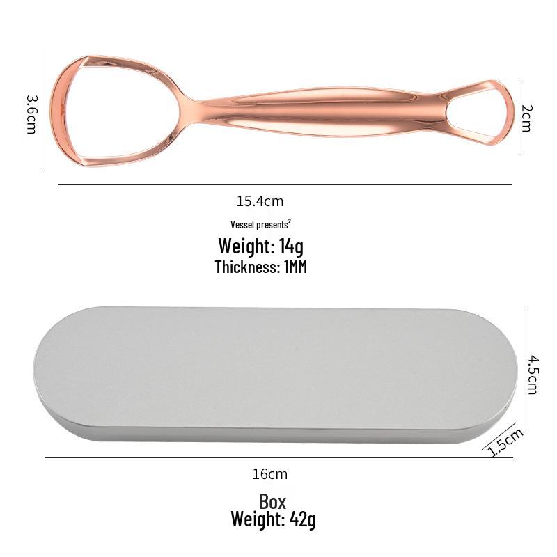 In-stock Stainless Steel Double-Headed Tongue Scraper for Oral Cleaning and Bad Breath Removal