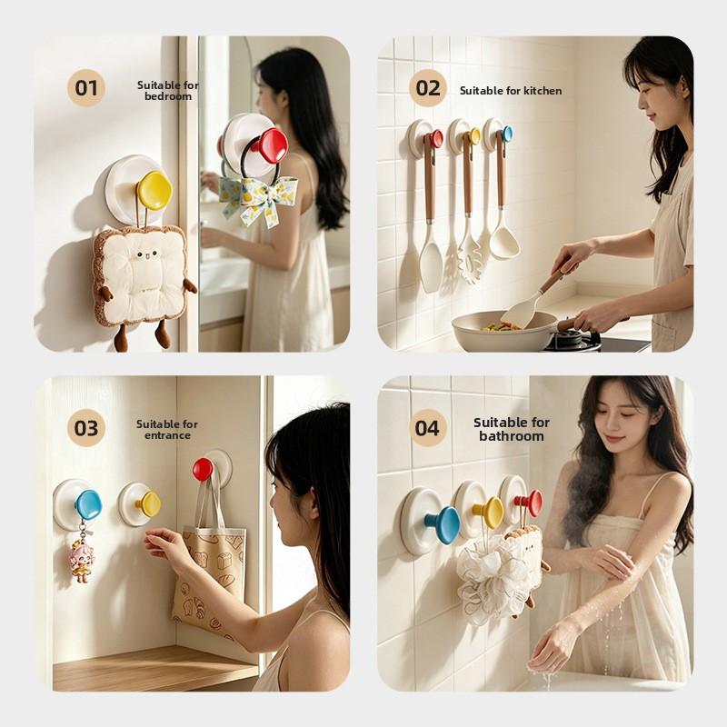 No Drill Strong Adhesive Hook Multicolor Heavy Duty Wall Hanger For Entry Door Key Storage Coat Organizer