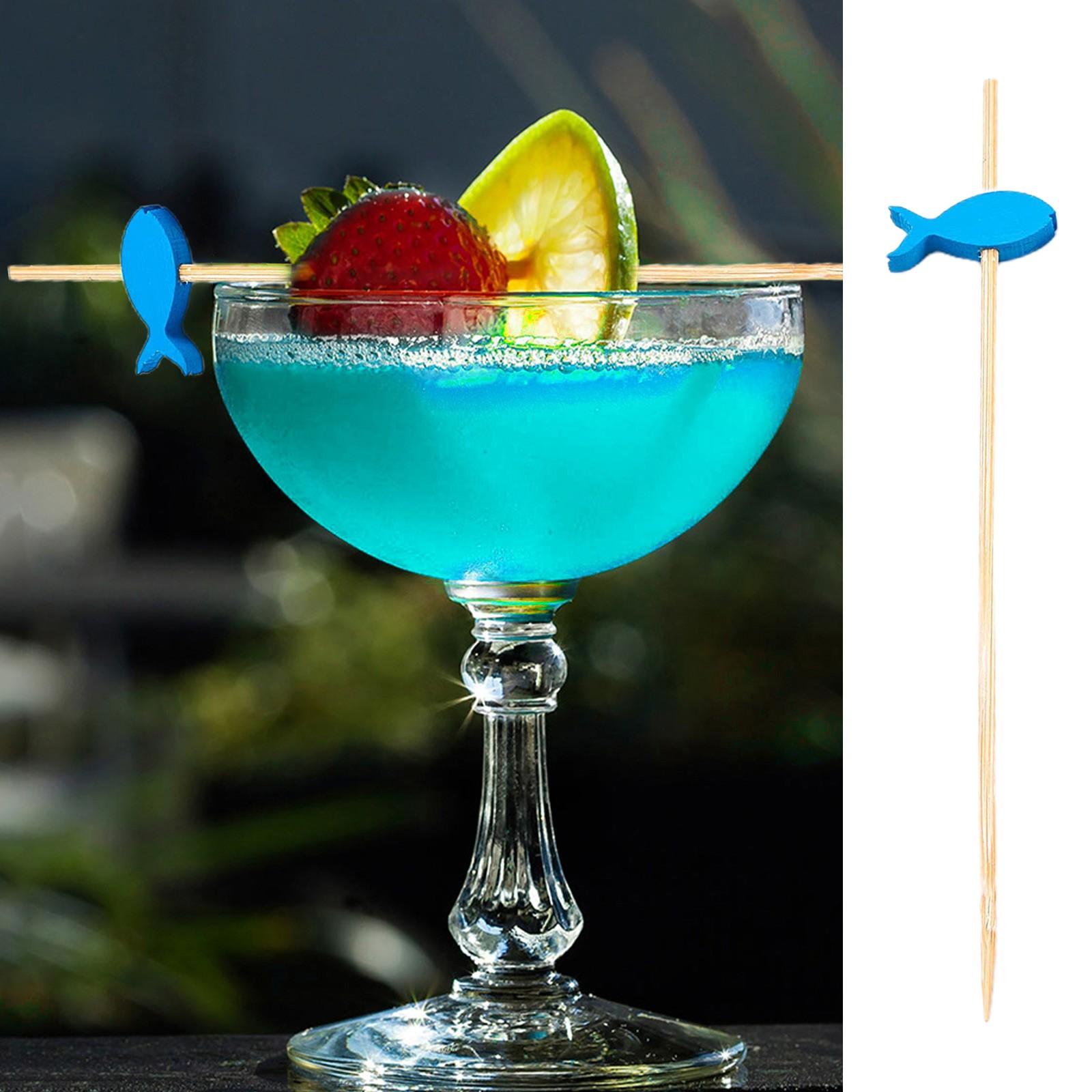 

Коктейльные палочки 12 см/4,7 дюйма Blue Fish одноразовые бамбуковые