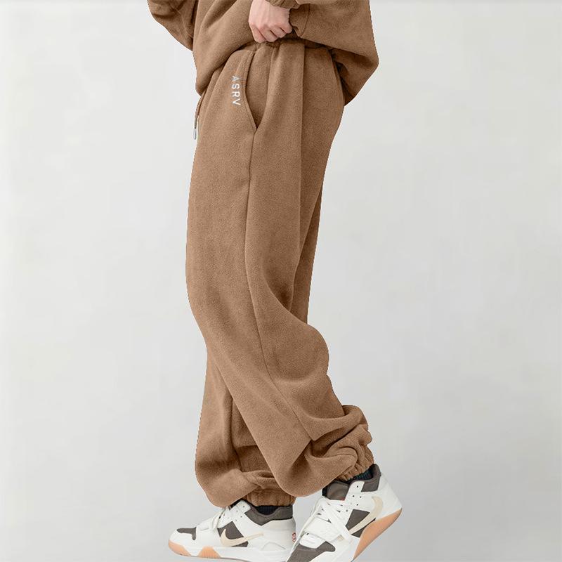 Autumn Winter Men'S Casual Pants American Style Youth Plus Size Fleece-Lined Sweatpants Trendy Brand Versatile Thickened Pants For Men