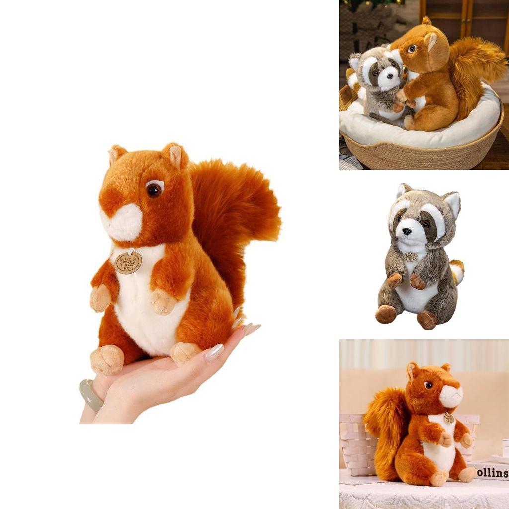 Cute And Soft Squirrel Raccoon Plush Toy For Kids Wholesale Animal Park Souvenir