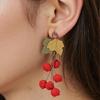 Elegant Autumn Earrings Handmade Fabric Pumpkin Sunflower Dangle Large Statement Portable for Trendy Women Casual Wear