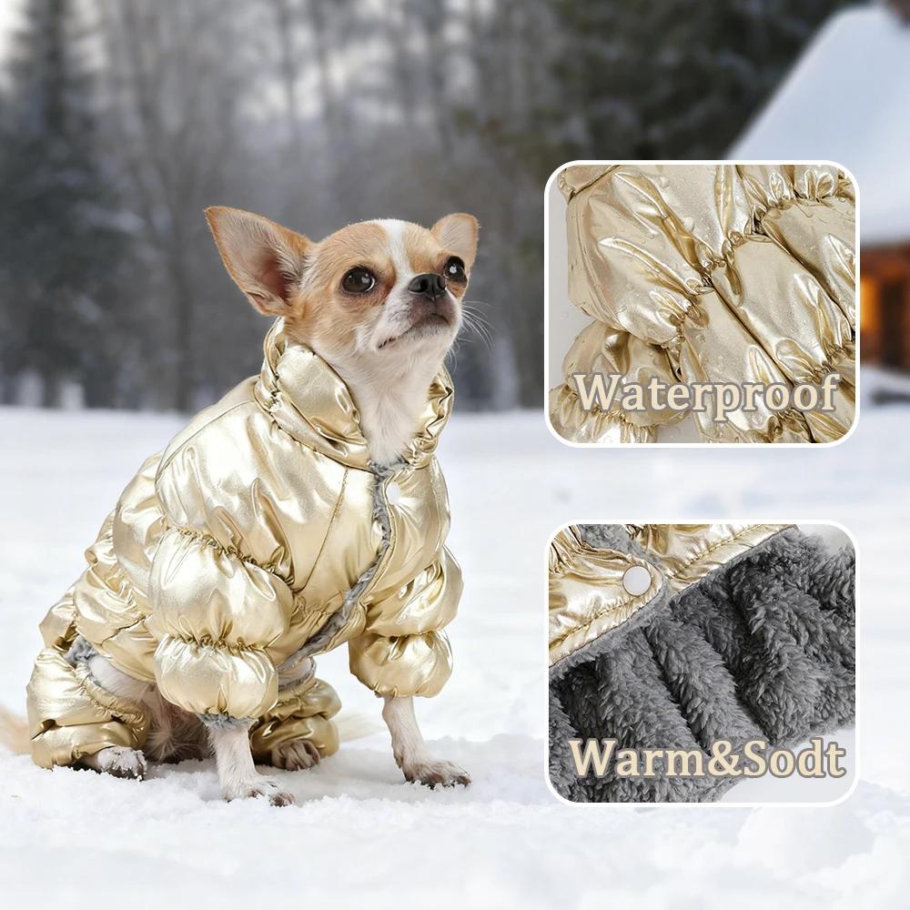 Winter Hundekleidung Verdicken Fleece Jumpsuit Für Kleine Mittelgroße Hunde Katzen Warm Wasserdicht Welpenkostüm Chihuahua Schnauzer Outfits