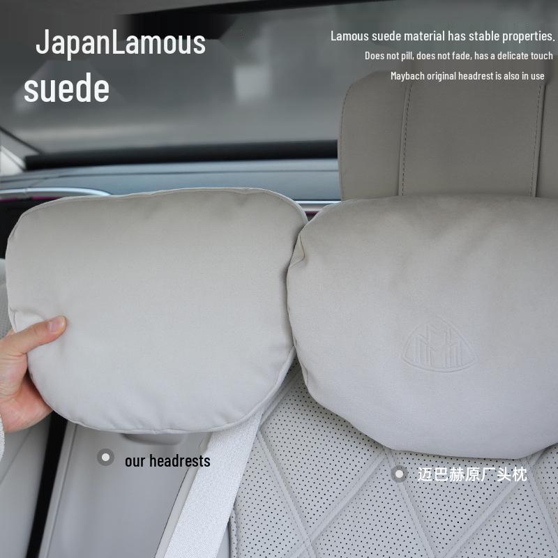 Car Headrest for Mercedes, BMW, AITO, Tesla - Pillow & Lumbar Support for Cervical Spine Comfort