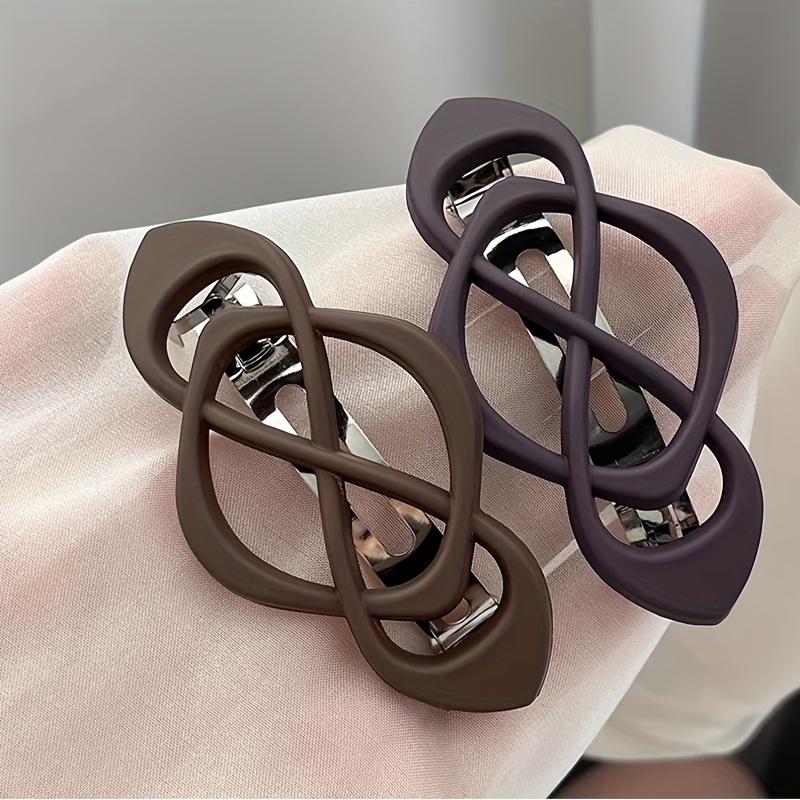 Stylish Hollow Metal Hair Clip with Princess Ponytail Spring Barrette for Back of Head