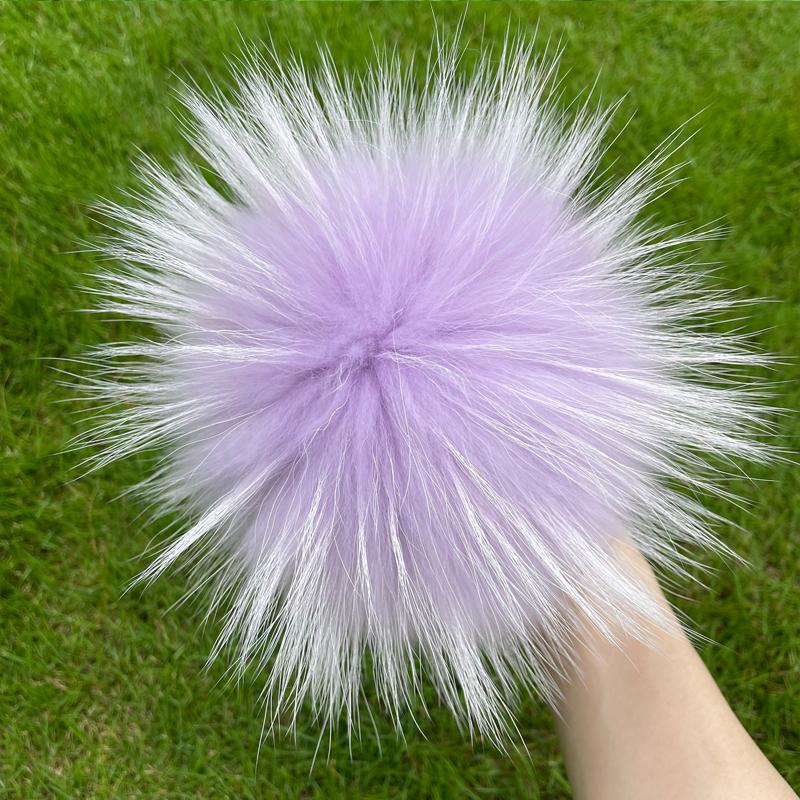 13 15 cm DIY Naturfarbe Echte Waschbärfell Pompons Für Taschen Gestrickte Mütze Hüte Echtes Fuchs Fell Pompon