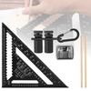 12 Inch Aluminum Alloy Double Metric Scale Triangle Ruler Set Woodworking Carpentry Tools with Stair Gauges Angle Square Measurement