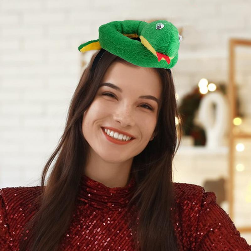 Schlangen-Plüsch-Stirnband Neuheit Schlange Stofftier Haarband 2025 Kostüm Foto-Requisiten Jahr der Schlange Haar-Stirnband für Frauen