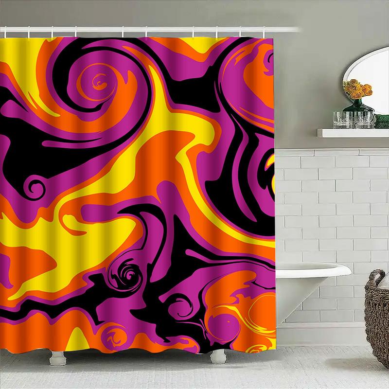 Modern Bath Decor: Bold Swirls Shower Curtain For Bathroom