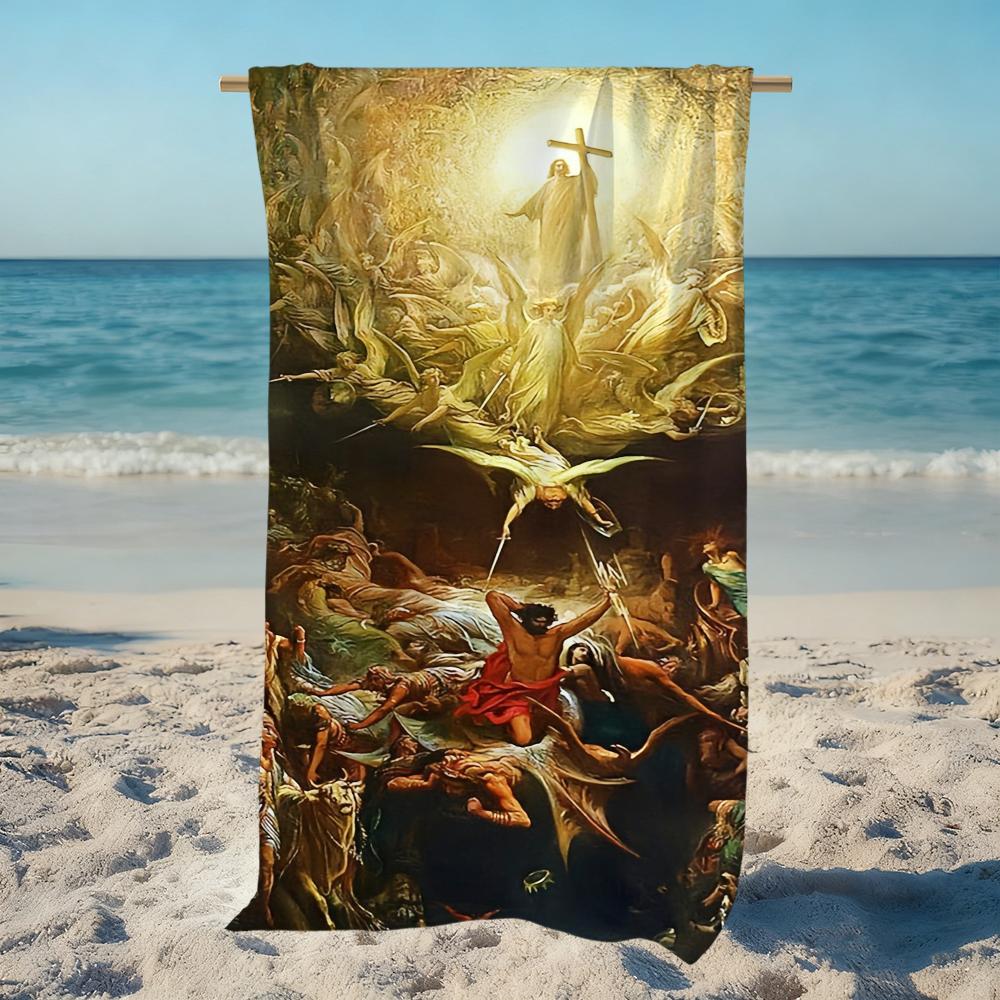 Gustav Dore Satan Towel Beach Quick Dry Soft Pool Towels Gift for Travel Gym Shower Camping sports