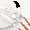 Imitation Wood Handle Cutlery Set Western Stainless Steel Tableware Set 16/24/30Pcs Kitchen Knife Fork Spoon Dinnerware Set