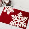 Christmas Floor Mat Faux Cashmere Snowman Letter Printing Anti-slip Doormat Water Absorbent Indoor Outdoor Mat Holiday Decoration Rug