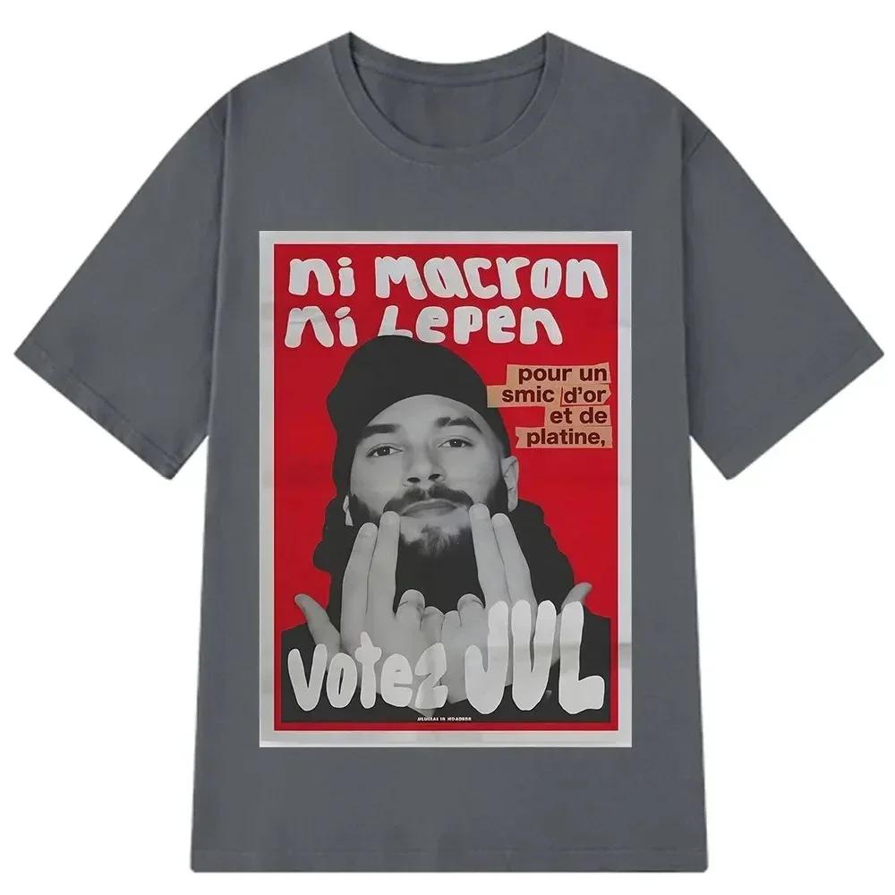 French Rapper Vote Fashion Graphics T-shirt Hip-hop Tops High Quality Cotton Clothes Vintage Men Women Tee Clothing Streetwear