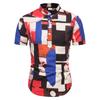 Men Stand Collar Ethnic Style Cotton And Linen Printed Short Sleeves