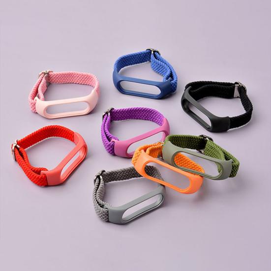 Uhrenarmband, elastisch, verstellbar, geflochtenes Nylon, 14 mm, Armband für Xiaomi Mi Band 3/4/5/6/NFC
