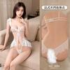 Embroidered Lace Onesie 2025 Sexy New Lingerie Seduction Passion Robe Small Chest Pajamas Women's Uniform