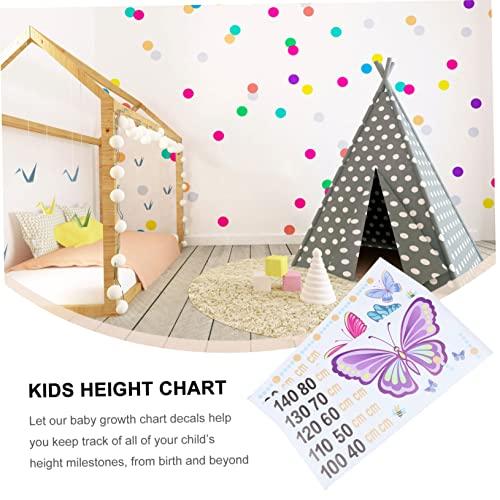 Butterfly Growth Chart Wall Decal, Self-Adhesive Waterproof Height Measurement Sticker for Kids Room, Nursery Wall Decor for Boys and Girls