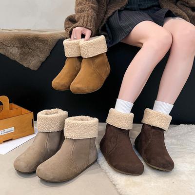 Women's Thick Bottom Hairy Mouth Winter Lightweight Warm Padded Snow Boots Non-slip Wear-resistant Casual Sneakers Cotton Boots