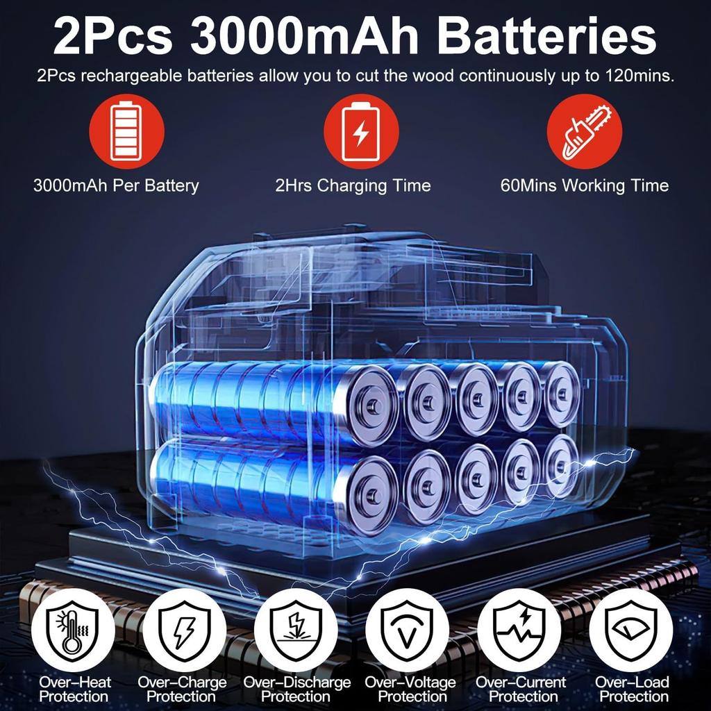 High-branch Handheld Mini Electric Saw Rechargeable Lithium Battery Single-hand Saw Pruning Felling 2-in-1 Cordless Pole Saw