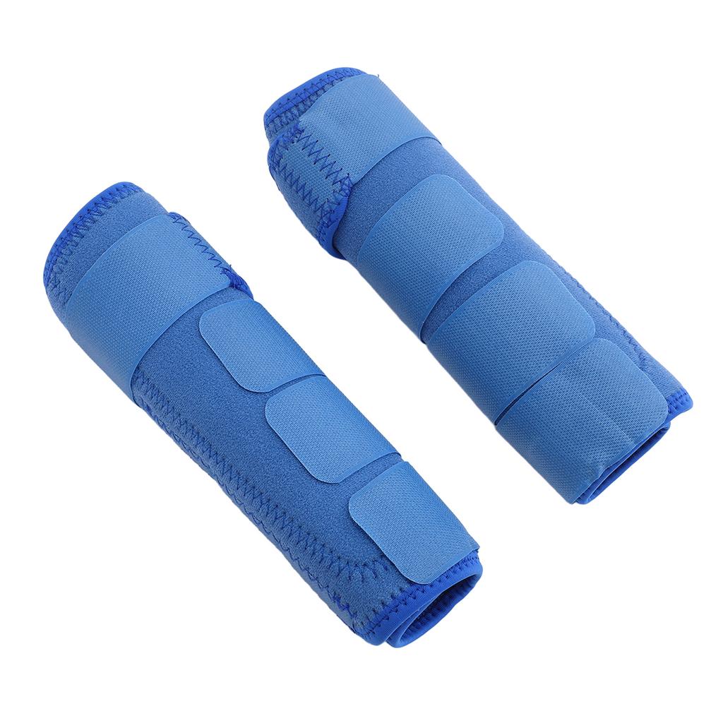 1 Pair Horse Sports Boots Blue Sports Medicine Boots Protective Breathable with Hook and Loop Horse