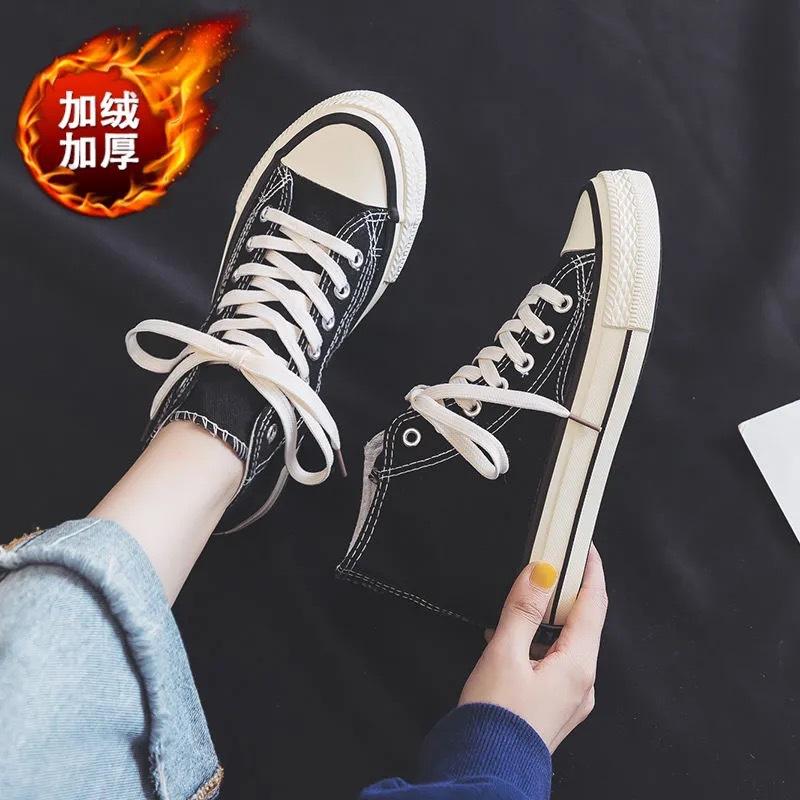 

Women s shoes high-top canvas shoes female student Korean version 1970s retro ulzzang Harajuku casual board shoes 35