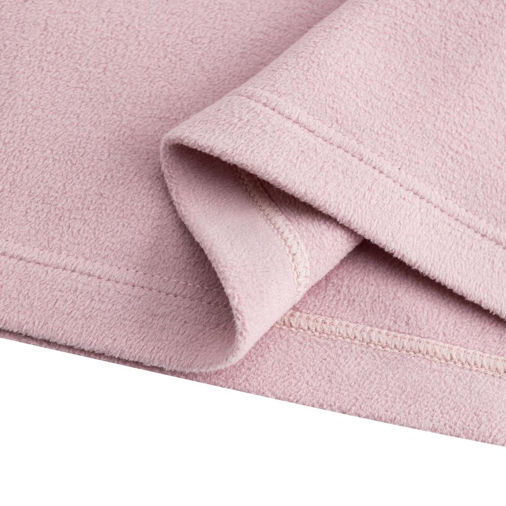 Anta Outdoor Series Comfortable Casual Versatile Slim Fit Base Layer Half Zip Fleece Long Sleeve Women Tops Soft-Pink 962546401-2