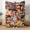Dragon Ball Heroes Collage Flannel Blanket Super Soft Warm Cozy Blanket For Sofa Bed Office Travel Allseason Home Decor Gift