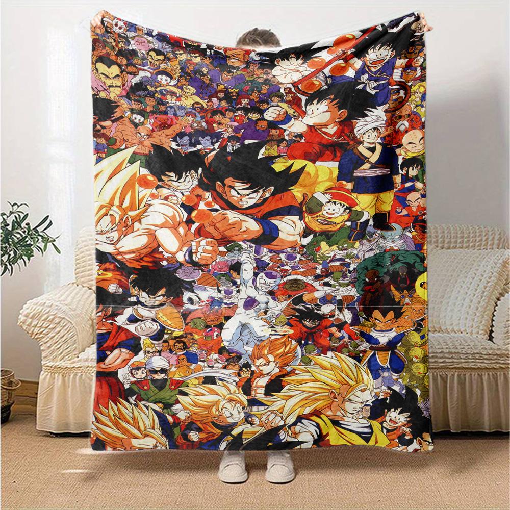 Dragon Ball Heroes Collage Flannel Blanket Super Soft Warm Cozy Blanket For Sofa Bed Office Travel Allseason Home Decor Gift