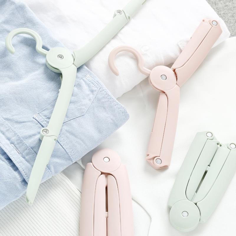 Travel Folding Clothes Hangers Mini Space Saving Clothes Drying Rack Foldable Anti-slip Drying Hangers Wardrobe Organizer