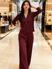 Stylish Pleated Two-Piece Set: Chic Cardigan Jacket & Straight-Leg Pants for Spring 2026
