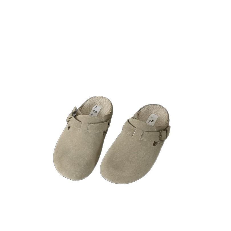 2025 autumn and winter new thick-soled bag head half slippers women's wear fashion one-pedal lazy shoes