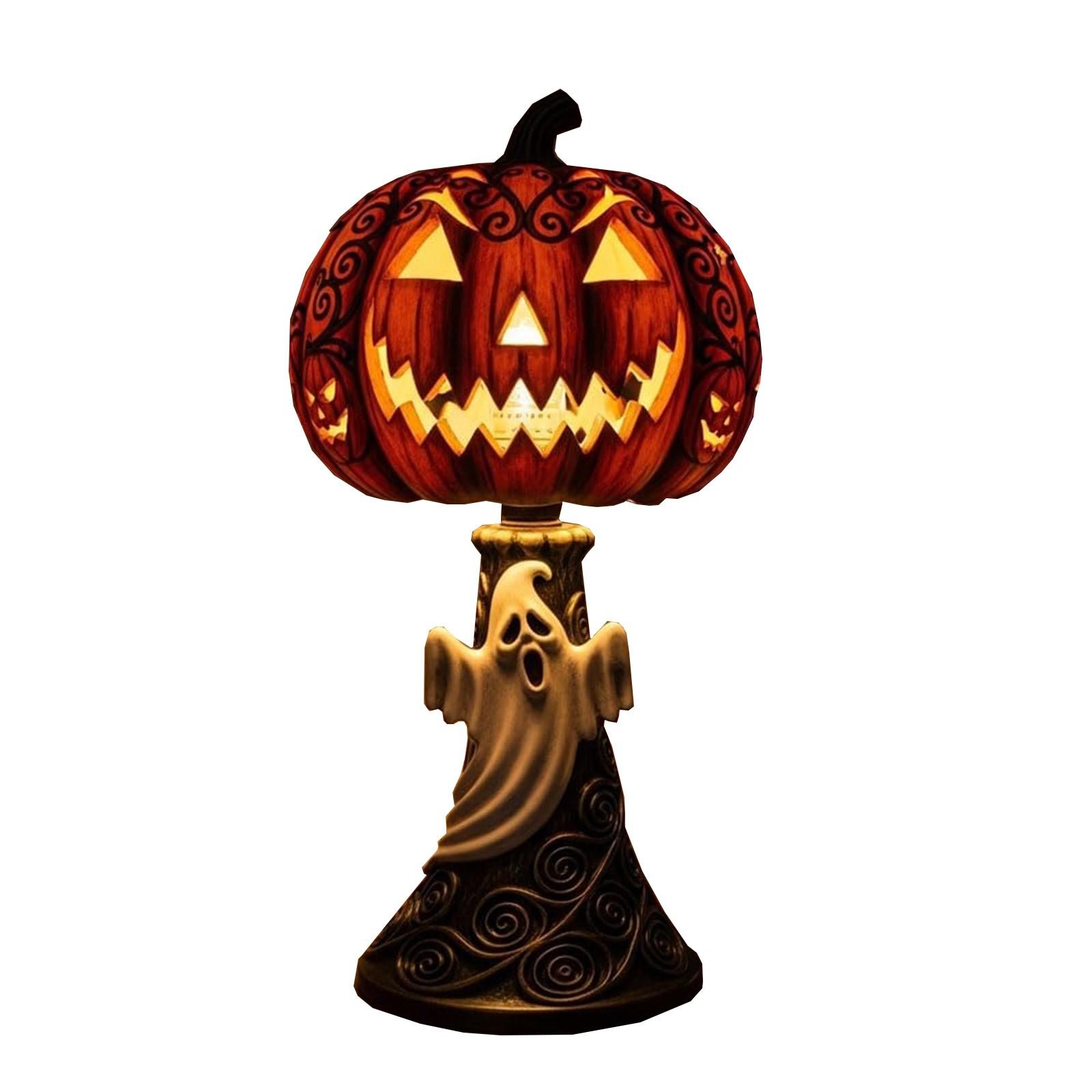 

Хэллоуинские тыквенные светильники в стиле хоррор, уникально разработанная смоляная тыква, хэллоуинские украшения, готический оригинальный ночник One Size