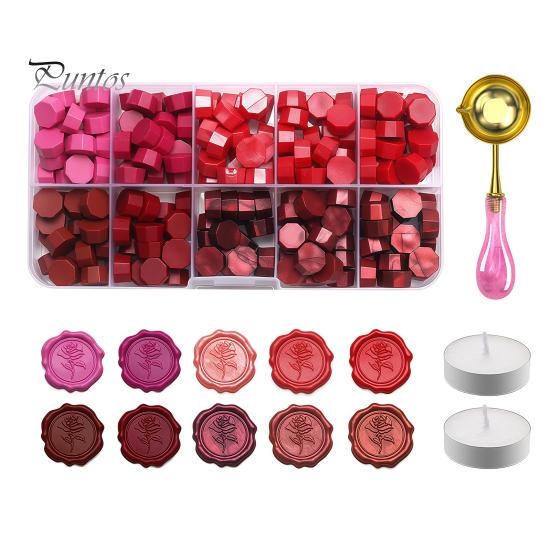 Manual Seal Making Tools Wax Kit, with Sealing Beads Spoon And Candles, DIY Stamp for Wedding Invitations Envelopes Artistic Melting