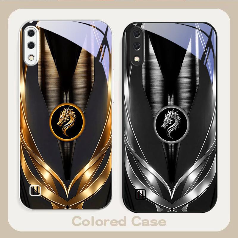 Golden dragon pattern gray For Samsung A01 02 03 Core 04 05 06 10 12 13 14 5G 15 16 M02 12 Note 8 9 10 20 glass Ultra phone case