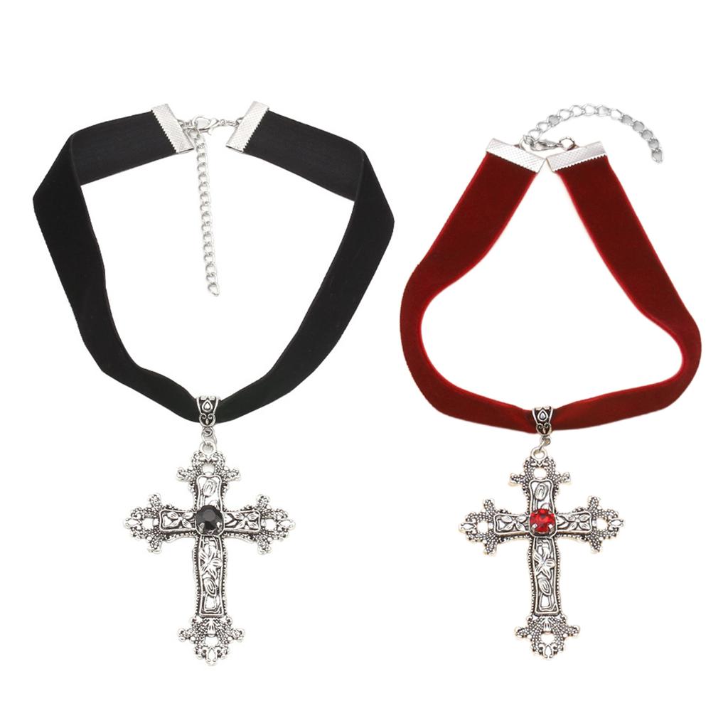 Rhinestone Cross Pendant Necklace Fashion Collar Necklace Jewelry for Women Girl