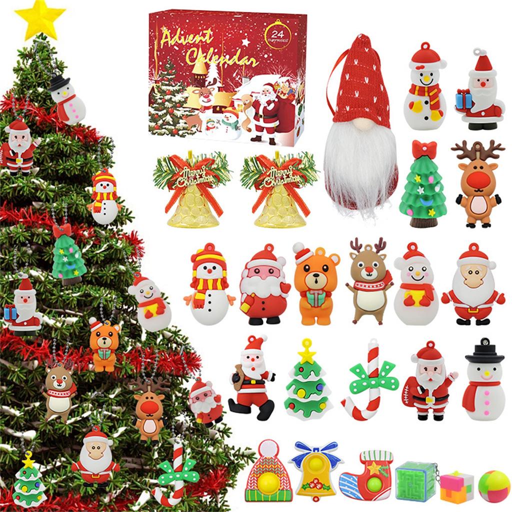 24pc Christmas Countdown Calendar Stress Relief Toy Set
