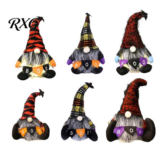 Soft Fabric Figurines Halloween Plush Gnome Decoration, Spooky Boo Swedish Tomte Elf Figurine, Cute Fall Decorations Scandinavian Dwarf Ornament