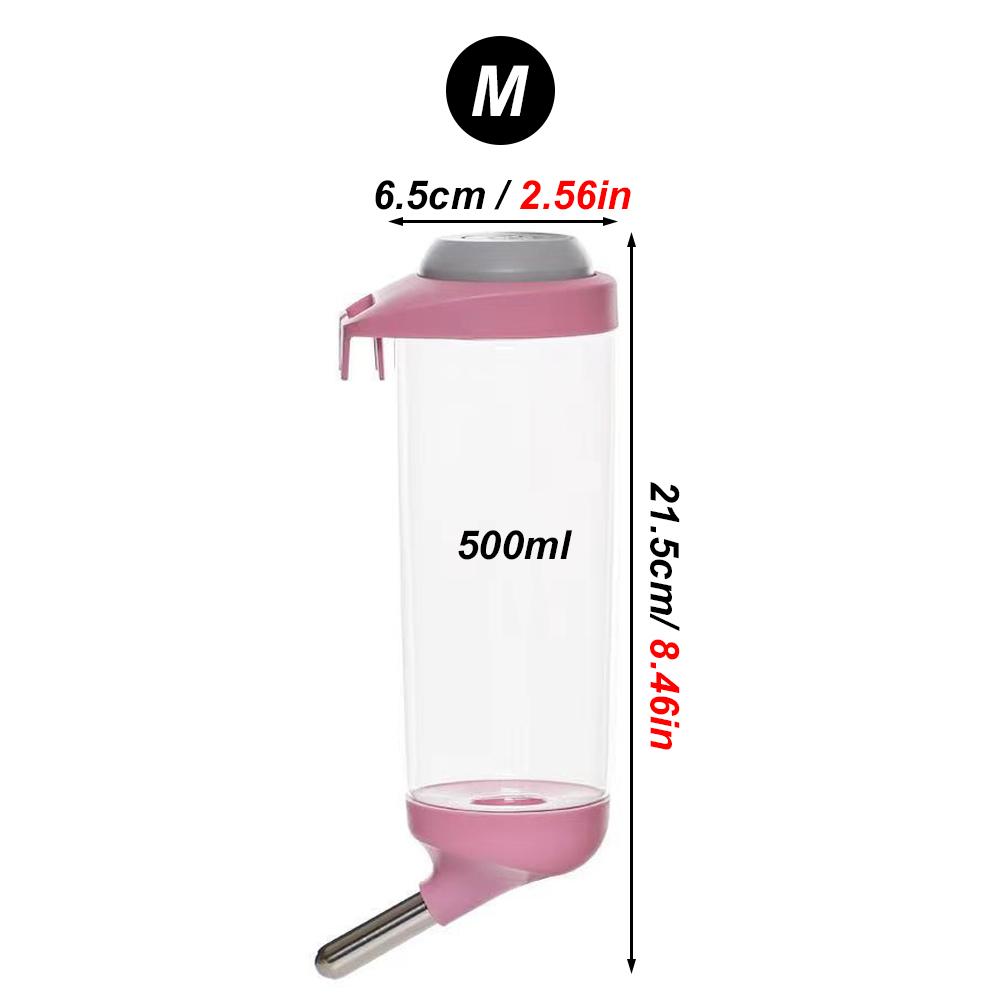 1 Stück 350/500ML Hängende Wasserflasche Haustier-Tränke Auslaufsicher für Kleintiere Haustiere Hamster Kaninchen Hund Meerschweinchen Futterspender Spender