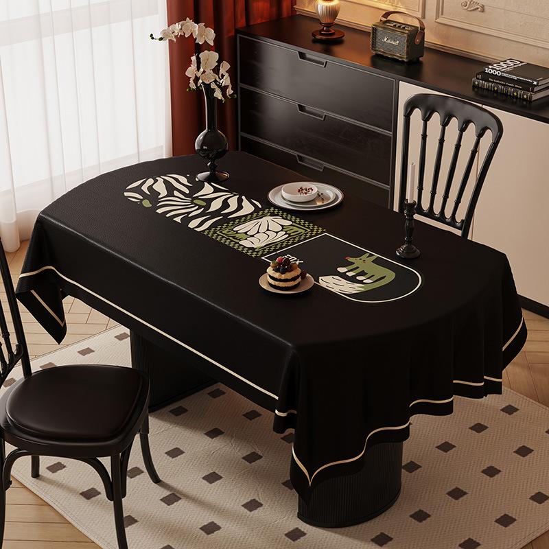Red Tablecloth Oil-Proof And Waterproof Dining Table Cloth Household Living Room Non-Slip Wedding Coffee Table Cloth Table Anti-Scalding And Heat
