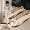 Fashion Bow Shallow Mouth Single Shoes Women Autumn New Soft-soled Comfortable Beanie Shoes womens Fashion French Flat-soled womensshoes
