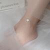 2023 New Korean Style 925 Sterling Silver CZ Zircon Shell Daisy Anklets Beach Jewelry Women