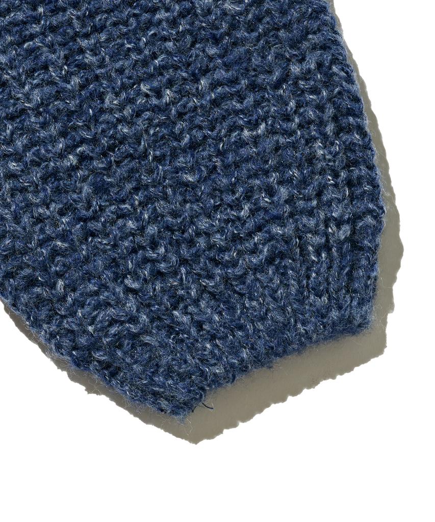OTHERFITS Cable Weight Knit Hoodie Half Zip (Navy)