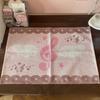 Japanese Retro Cute Cartoon Tablecloth Kawaii Musical Note Print Girl's Bedroom Dormitory Desk Decoration Handcrafted DIY Pad